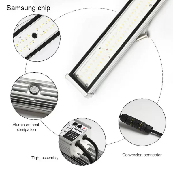 Casyoo 100W LED Grow Light Bar IP67 Full Spectrum Osram Samsung