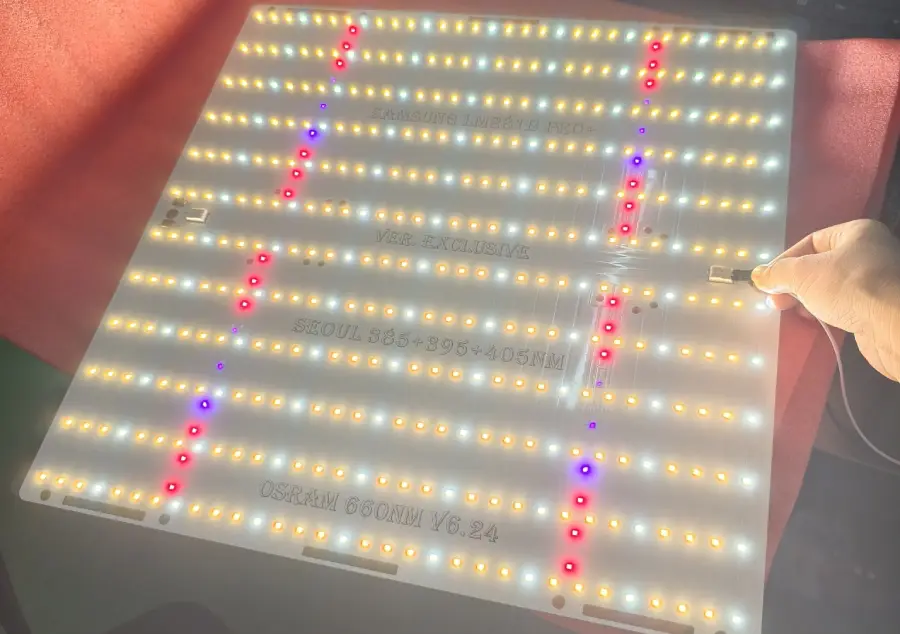lit Samsung281B pro+ grow light panel