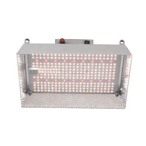 QB004 150W LED grow light panel underside showing full-spectrum diode board and reflector