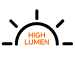 An icon shows high lumen